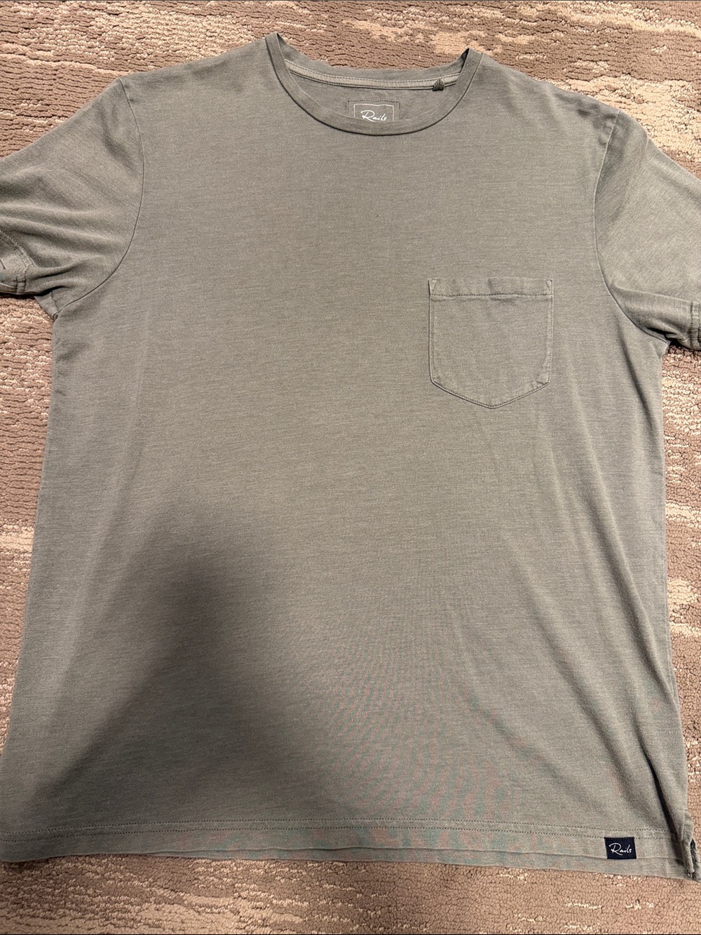 Rails Men Short Sleeve Crew Pocket Tee in Olive